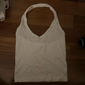 White Halter Crop Top